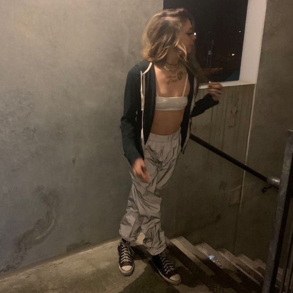 Reflective rave or baggy pants size medium/small